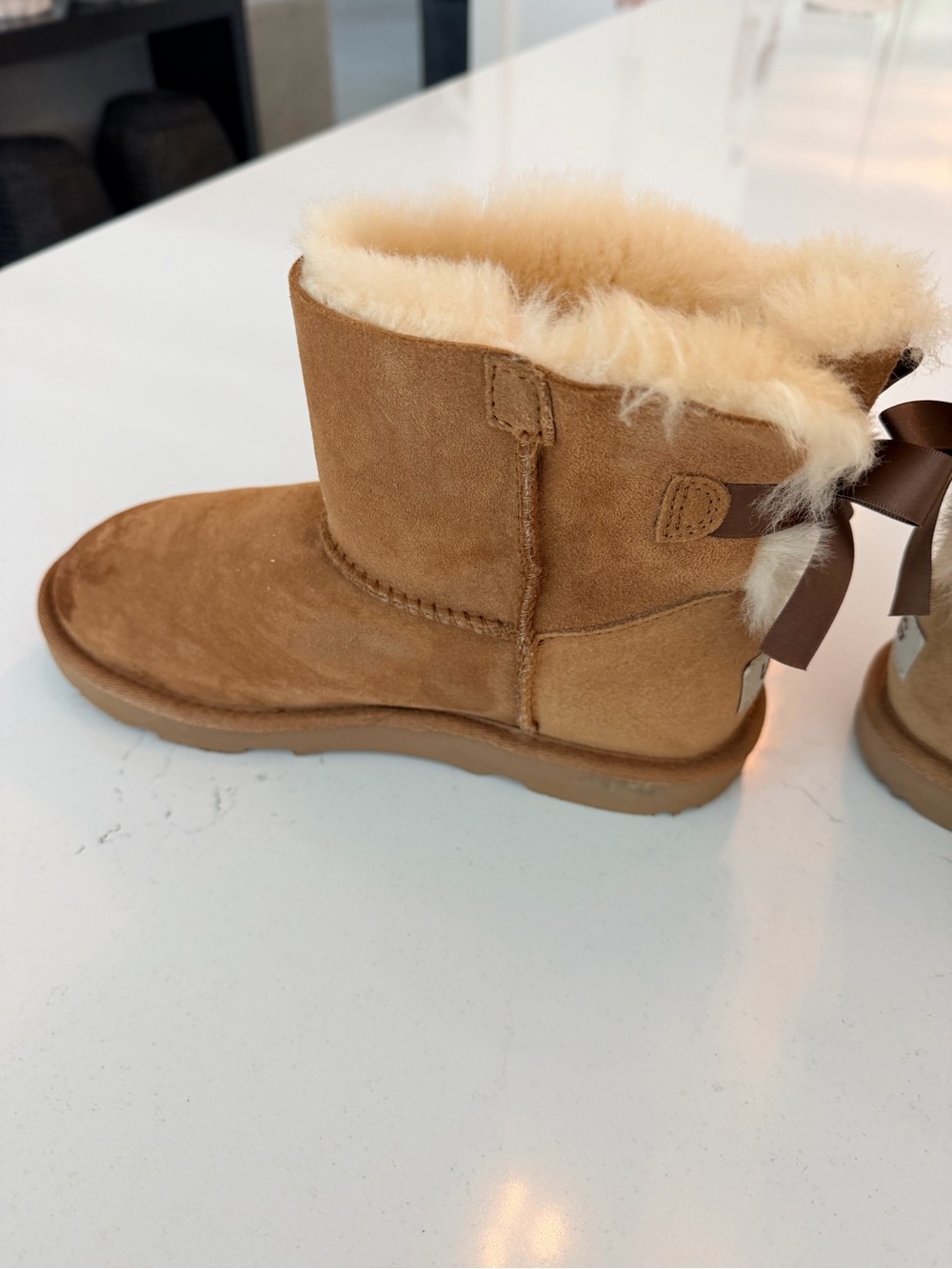 UGG Bailey Bow Mini Boot in Chestnut - Picture 4 of 7